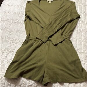 Olive Green Long Sleeve Romper